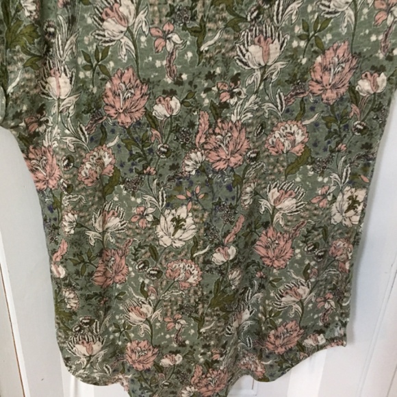 Joie Linen Floral Blouse in Green and Pink - Picture 14 of 15